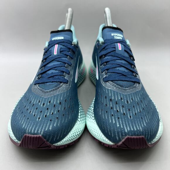 Brooks Hyperion Tempo Running Shoes Women Size 7 B Blue Green Comfort Sneakers - Picture 2 of 9